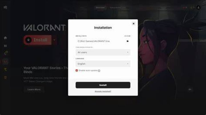 How much space is valorant on pc