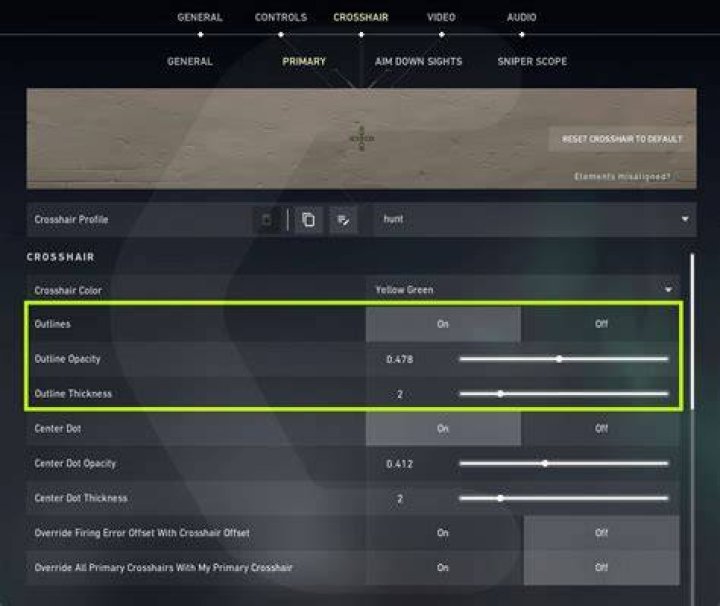 How to change crosshair valorant