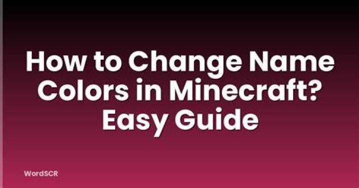 How to change name colors in minecraft