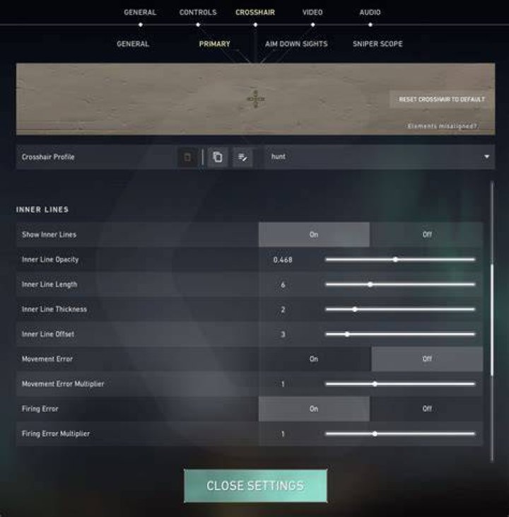 How to change valorant crosshair