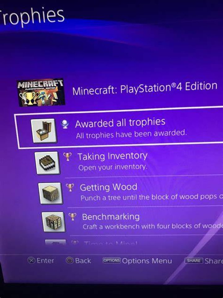 How to check achievements on minecraft ps4