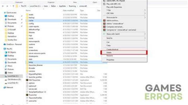 How to clear minecraft server cache