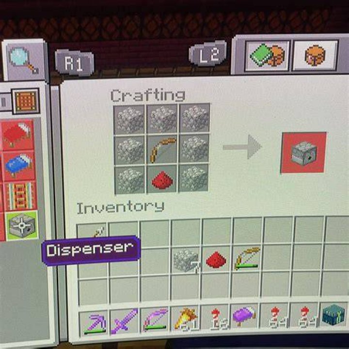 How to construct a dispenser in minecraft