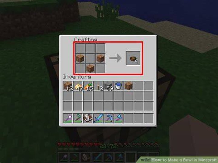 How to craft a bowl in minecraft