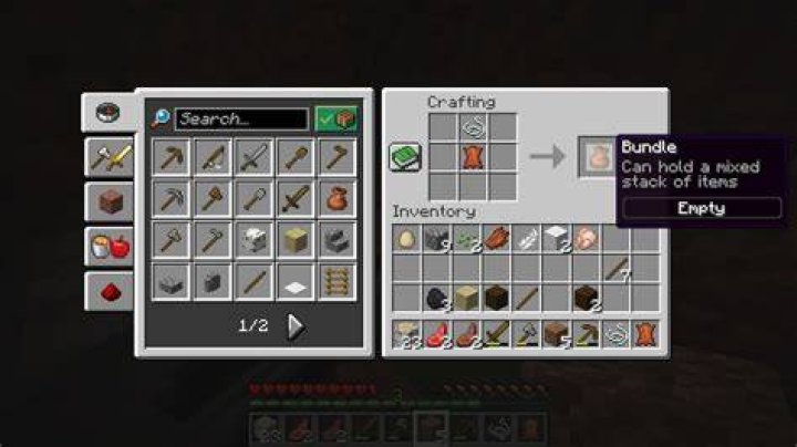 How to craft a bundle in minecraft