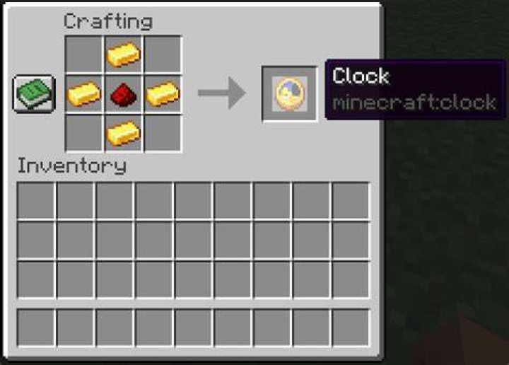 How to craft a clock in minecraft