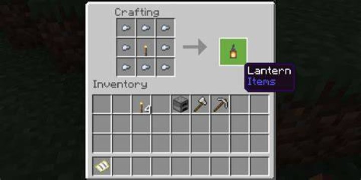 How to craft a lantern in minecraft
