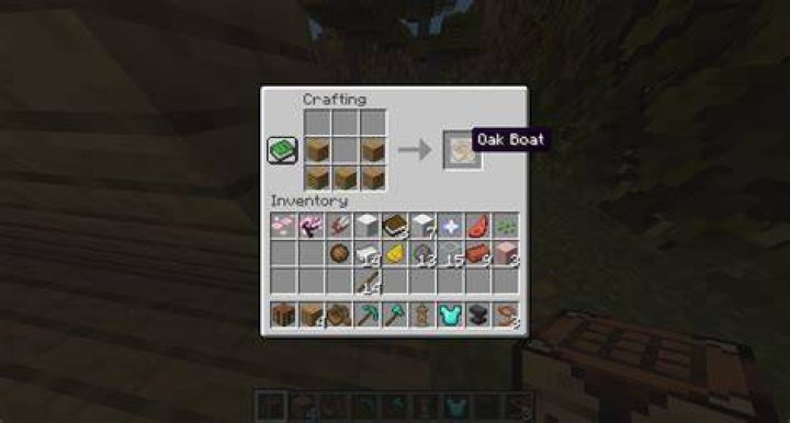How to craft a minecraft boat