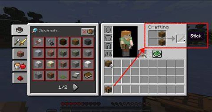 How to craft a stick in minecraft
