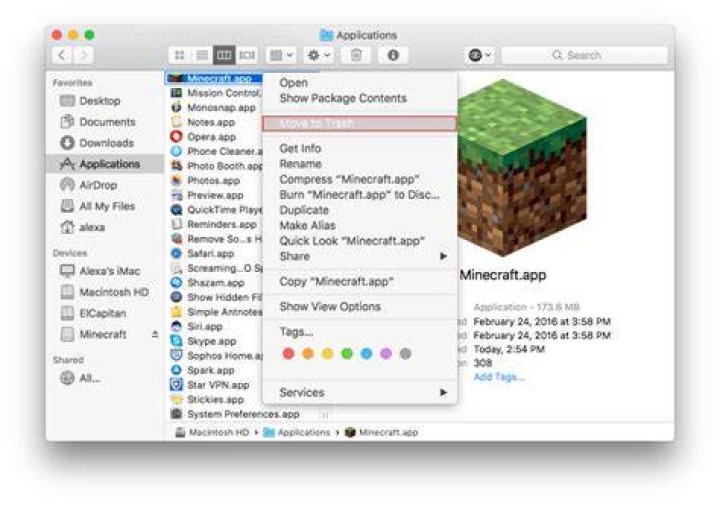 How to delete minecraft from mac