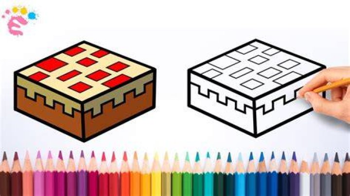 How to draw a minecraft cake