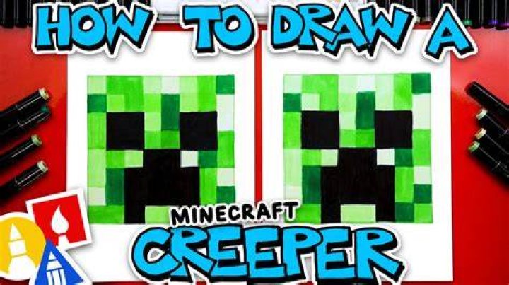 How to draw a minecraft creeper face