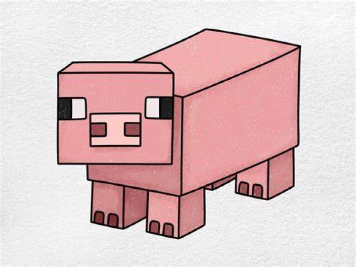 How to draw a pig from minecraft