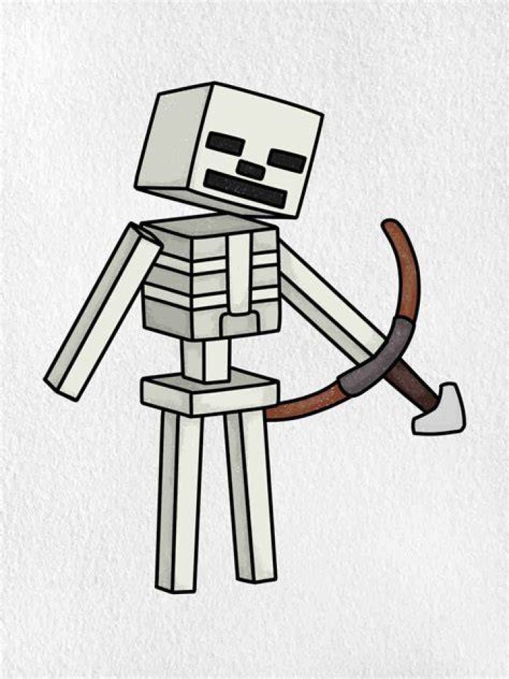 How to draw a skeleton from minecraft