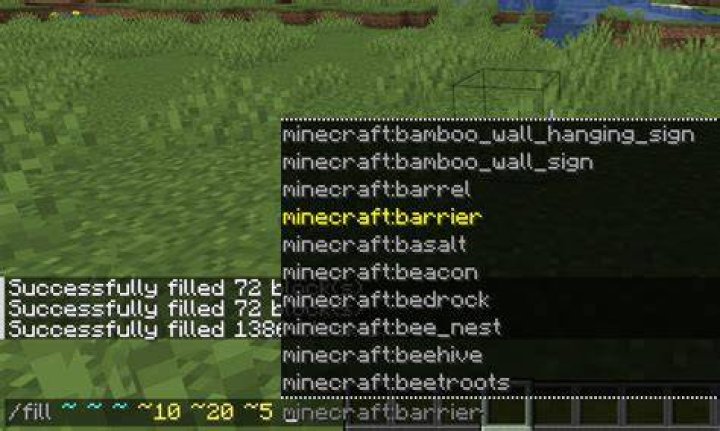 How to fill in blocks in minecraft