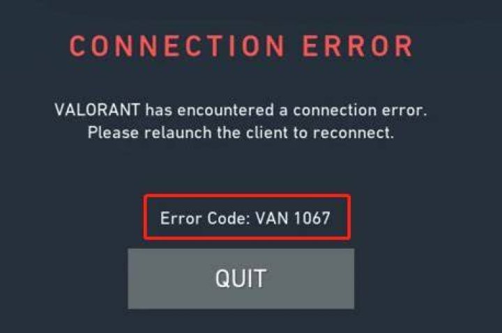 How to fix van 1067 error code in valorant