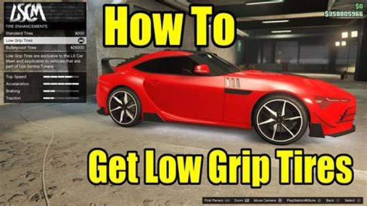 How to get low grip tires gta