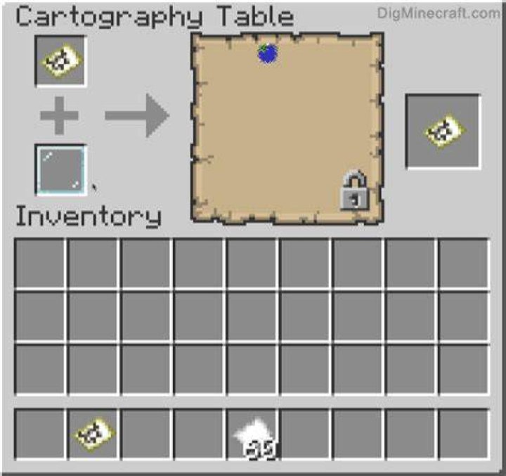 How to lock a map in minecraft