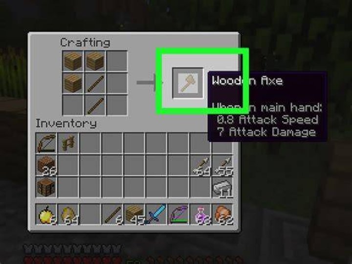 How to make a axe in minecraft