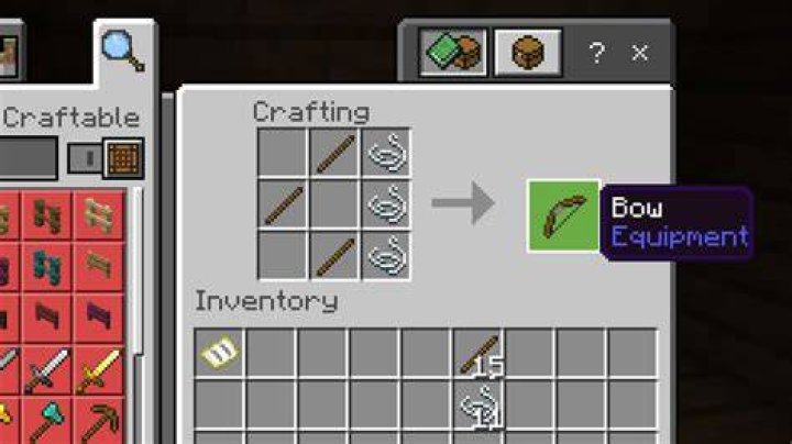 How to make a bow on minecraft