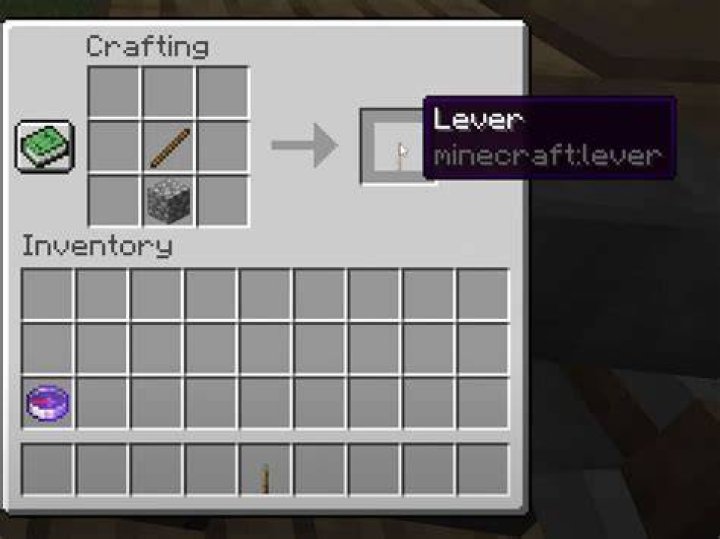 How to make a minecraft lever