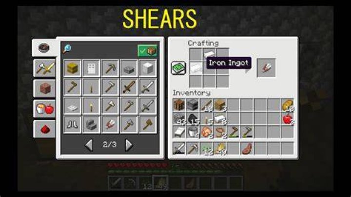 How to make a shear in minecraft