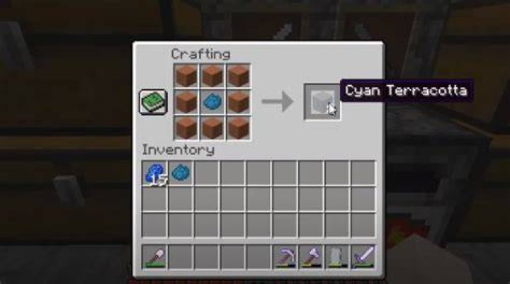 How to make cyan terracotta in minecraft