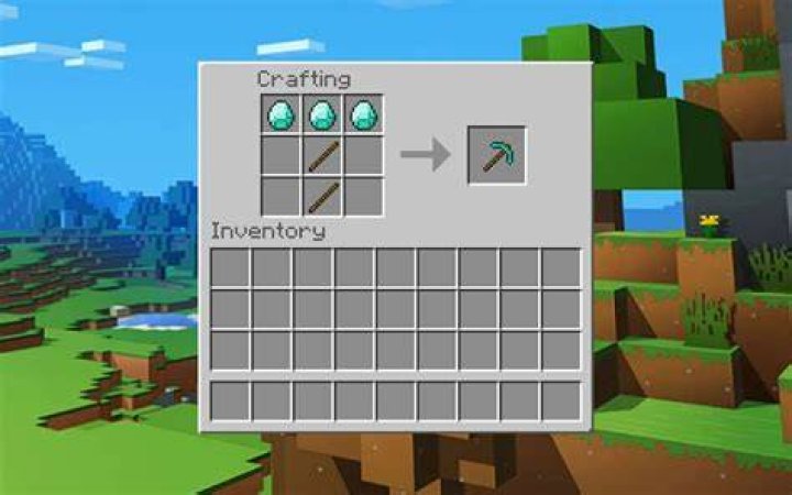 How to make diamond pickaxe in minecraft