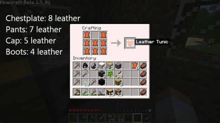 How to make leather chestplate in minecraft
