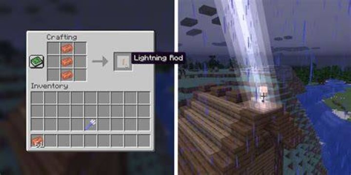 How to make lightning rod in minecraft