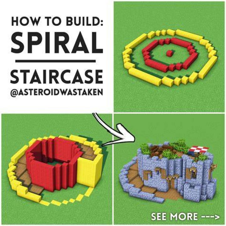 How to make spiral stairs in minecraft