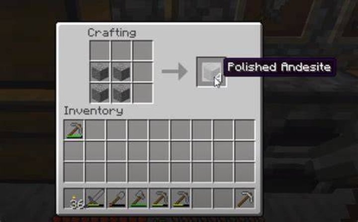 How to polish andesite in minecraft