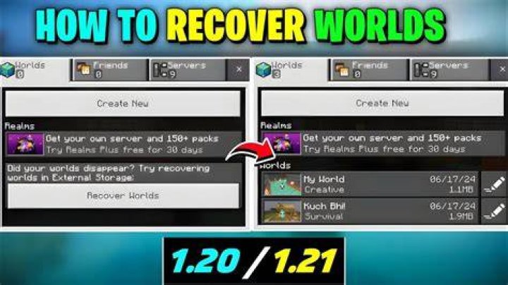 How to recover old minecraft worlds