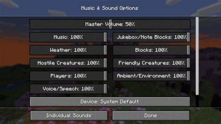 How to reset sound in minecraft