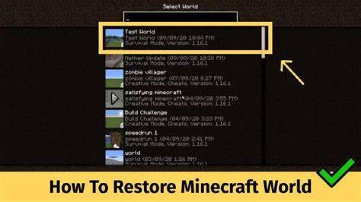 How to restore a minecraft world