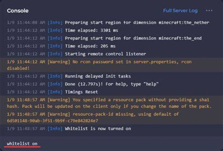How to turn on whitelist minecraft