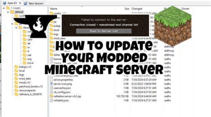 How to update a modded minecraft server