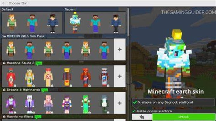How to use minecraft earth skin
