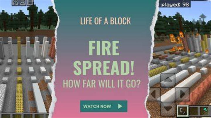 Minecraft how far can fire spread