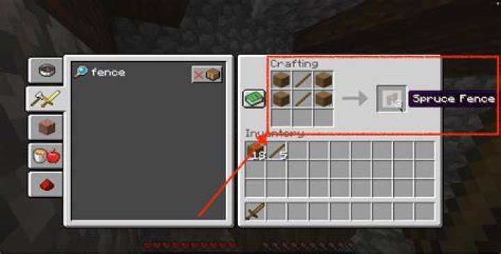 Minecraft how to craft a fence