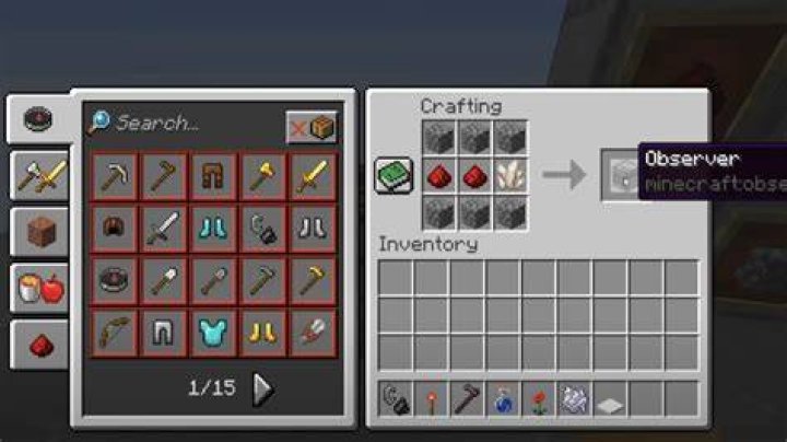 Minecraft how to make a observer