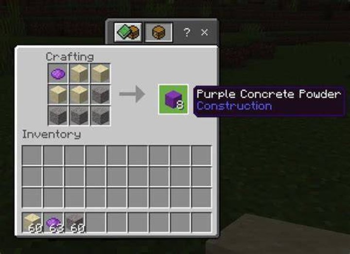 Minecraft how to make concrete blocks