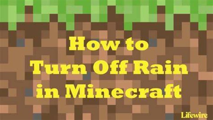 Minecraft how to turn rain off