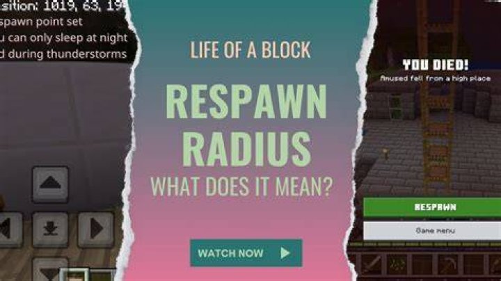 What does respawn radius mean in minecraft
