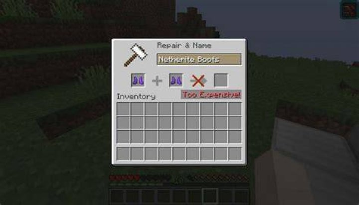 What does too expensive mean in minecraft