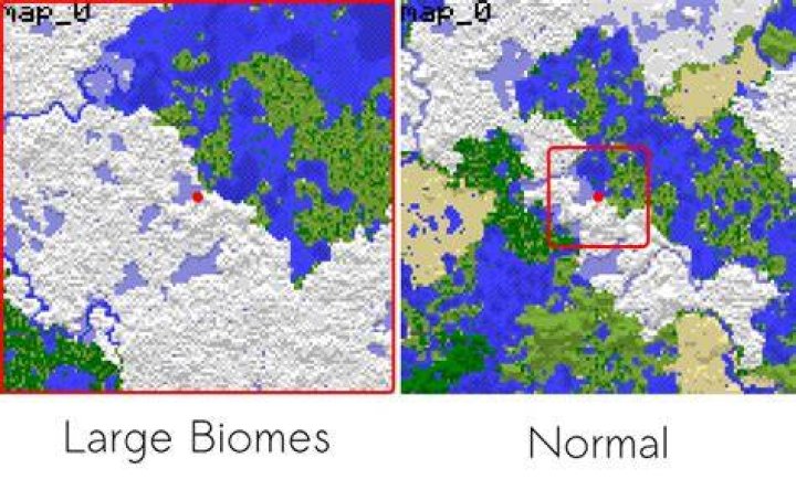 What is large biomes in minecraft