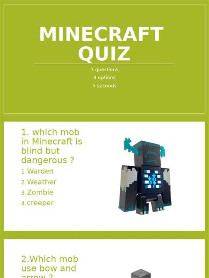 What minecraft mob am i quiz