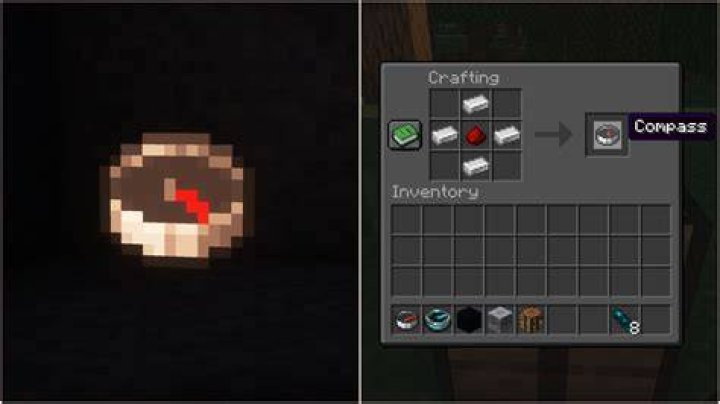 Where does a compass point in minecraft